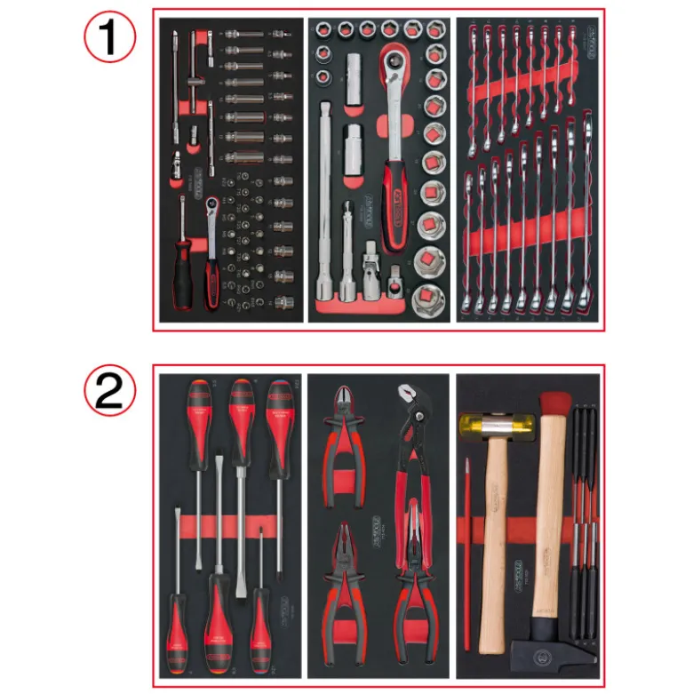 Servante 5 Tiroirs ULTIMATE + Composition 114 outils KS TOOLS