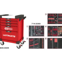 Servante 5 Tiroirs ULTIMATE + Composition 384 outils KS TOOLS