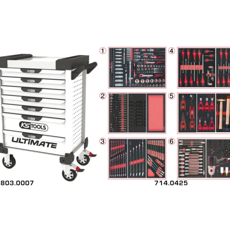 Servante 7 Tiroirs ULTIMATE + Composition 429 outils KS TOOLS