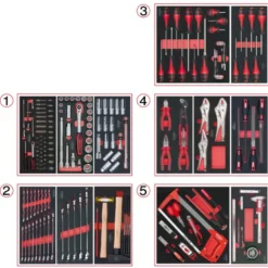 Servante 9 Tiroirs ULTIMATE + Composition 187 outils KS TOOLS