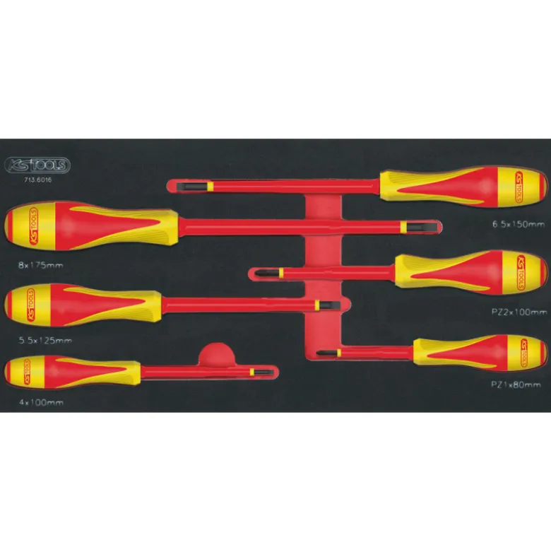Servante Ultimate 7 tiroirs orange équipée de 45 outils isolés KS Tools - 819.7045