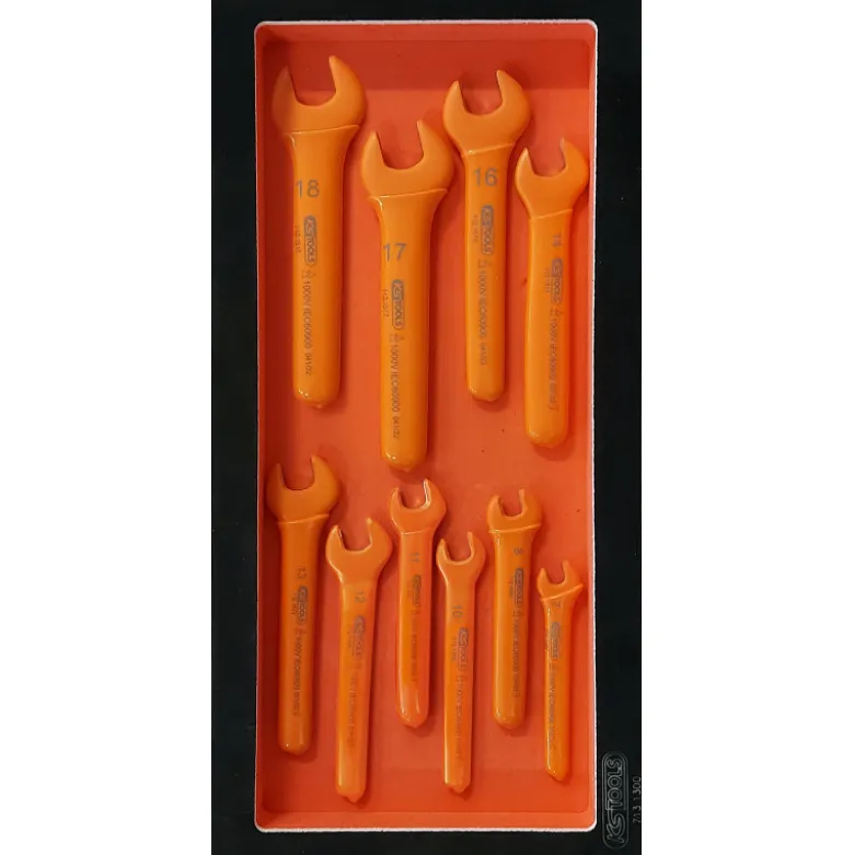 Servante Ultimate 7 tiroirs orange équipée de 45 outils isolés KS Tools - 819.7045