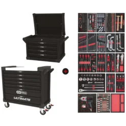Servante XL 7 tiroirs équipée de 354 outils et coffre à outils 4 tiroirs offert KS TOOLS 825.7331-A1