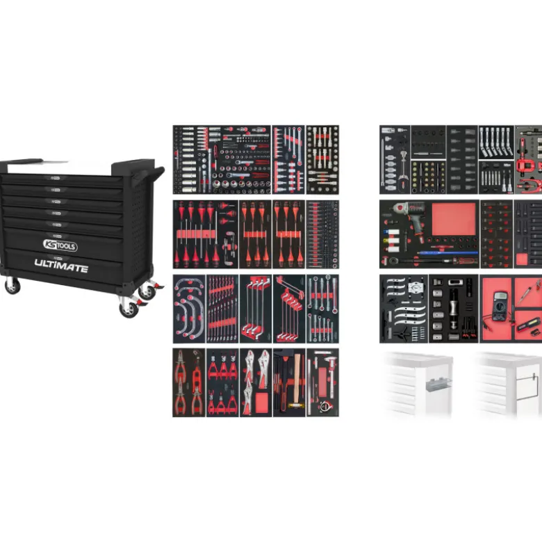 Servante XL 7 tiroirs équipée de 677 outils KS TOOLS 825.7677