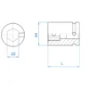 Support 3/4" À Chocs Pour Embouts 6 Pans Série 1954 King Tony - 609622M