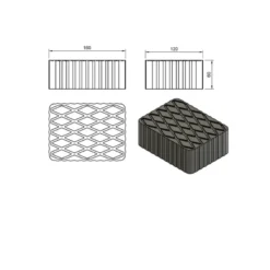 Tampon caoutchouc rectangulaire 160x120x60mm CLAS EG 1136