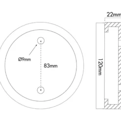 Tampon caoutchouc rond avec enfort plaque metallique ø120x22mm CLAS EG 1151