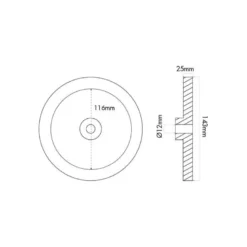 Tampon caoutchouc rond ø143x25mm CLAS EG 1142
