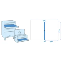 Thermoforme Vide Separateur Pour Servante King Tony - 84700612B