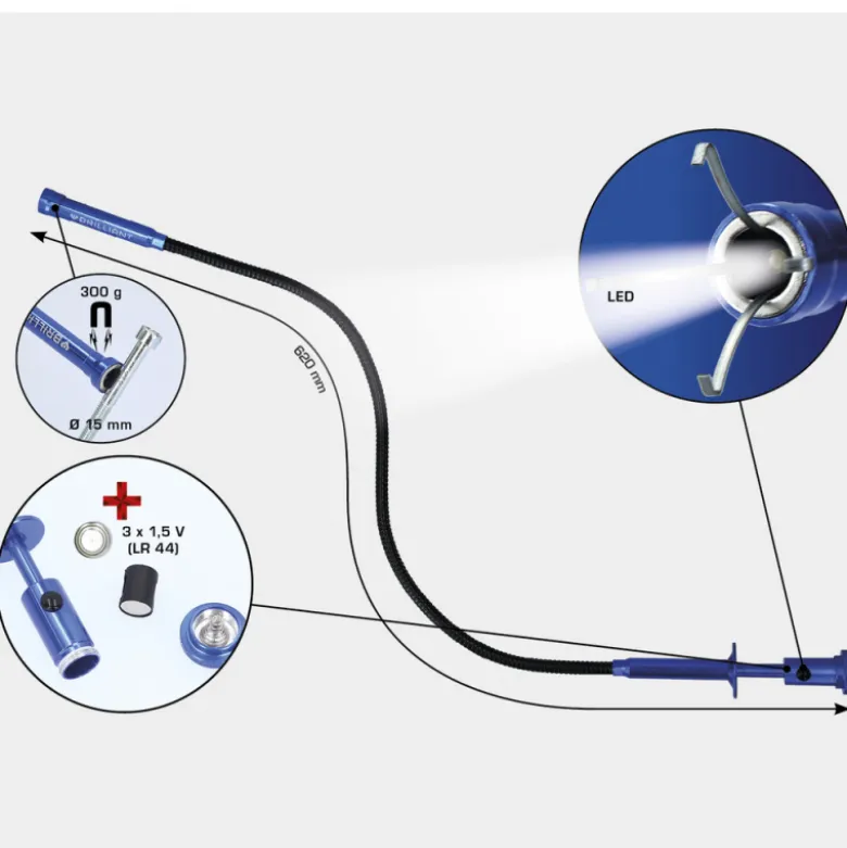Tige flexible à griffes et LED L620mm BRILLIANT TOOLS - BT115908