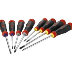 Tournevis Bi-Matiere Fente Phillips Et Pozidriv - Jeu De 8 SAM Outillage - T-J8