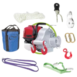 Treuil de tirage à essence GX35, force 700 KG, avec 9 accessoires Portable Winch - PCW3000-A