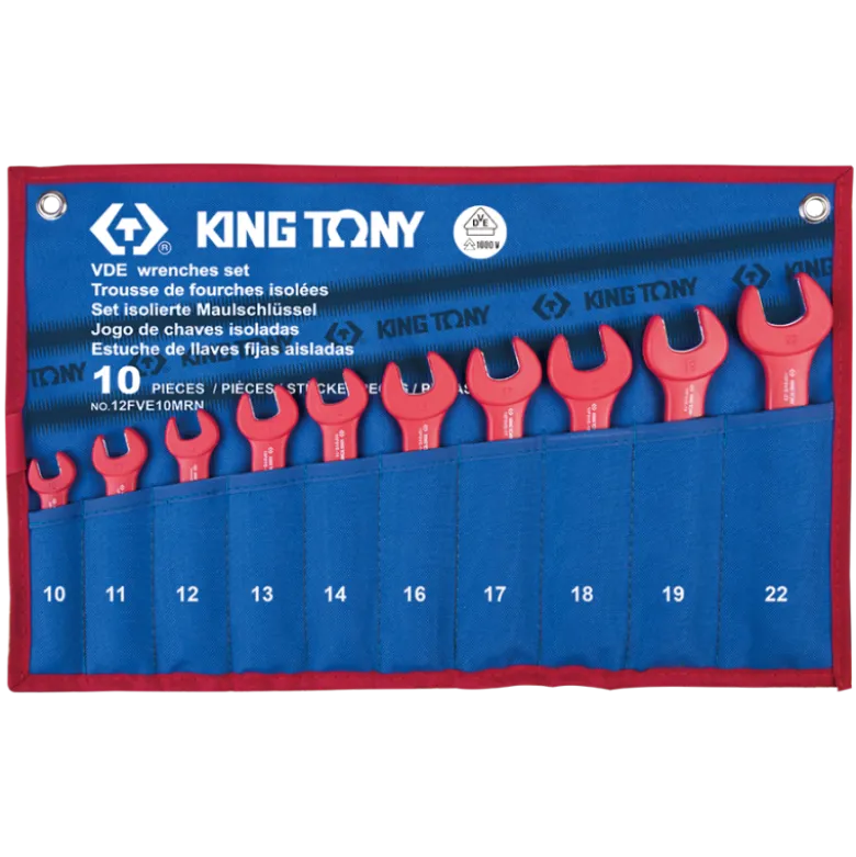 Trousse De 10 Clés Fourches Isolées (10.11.12.13.14.16.17.18.19.22) King Tony - 12FVE10MRN