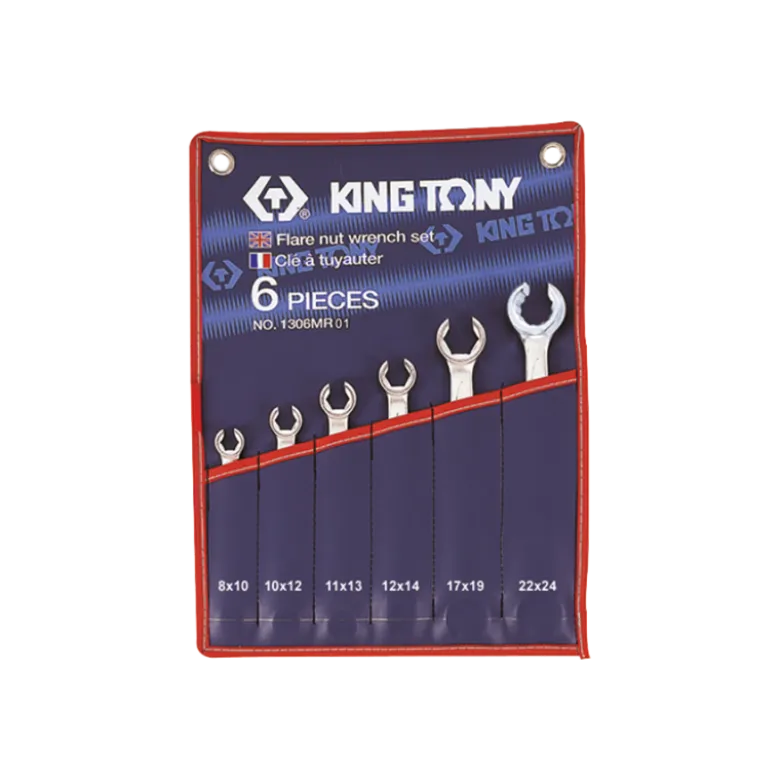 Trousse De Clés À Tuyauter 8X10-10X12-11X13-12X14-17X19-22X24 King Tony - 1306MR01