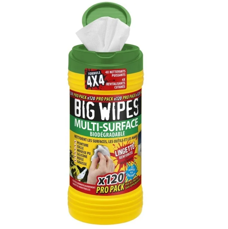 Tube de 120 lingettes Multi-surface BIG WIPES BIW-MS120